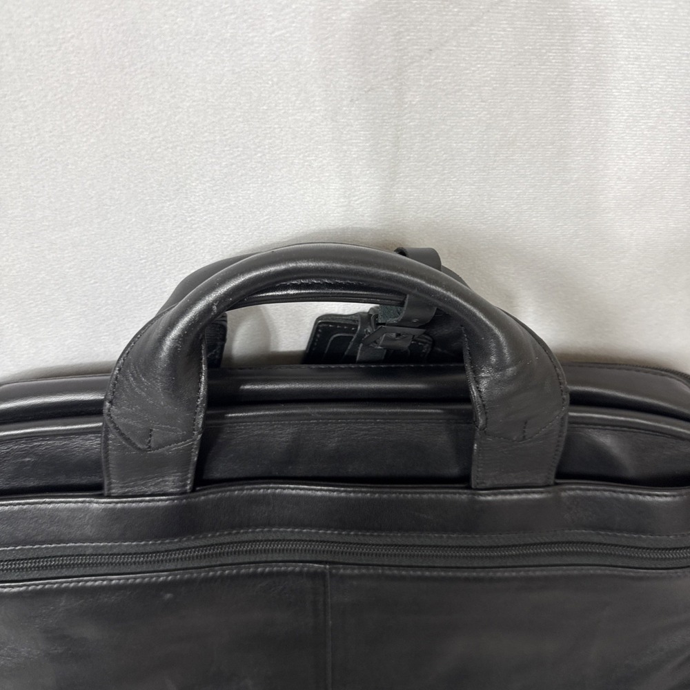 TUMI‎ Briefcase Leather Black Laptop Bag Business Travel Computer 96111DH - Picture 9 of 16